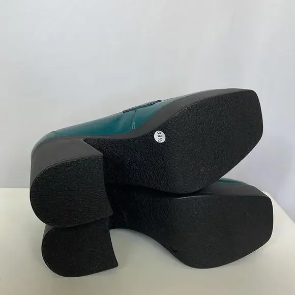 Free People Zoe Platform Loafer Deep Jade Size 8.5 - Picture 10 of 11